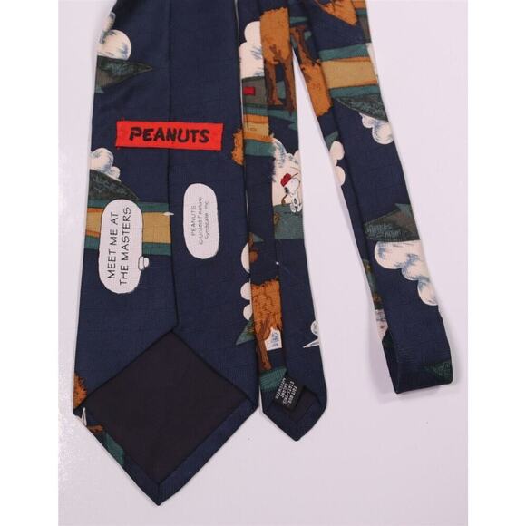 Peanuts Snoopy "Meet me at The Masters" Golf Theme Silk Necktie Tie - Picture 4 of 6